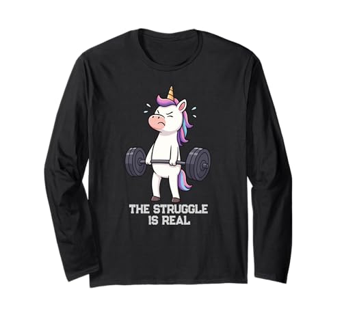 Der Kampf der Unicorn Deadlift Gymrats ist echtes Lifting für Männer und Frauen Langarmshirt von DeadLiftAxis1