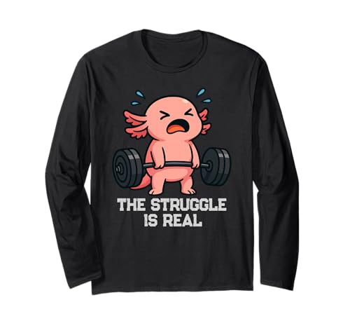Der Kampf von Axolotl Deadlift Gymrat ist echtes Lifting für Männer und Frauen Langarmshirt von DeadLiftAxis1
