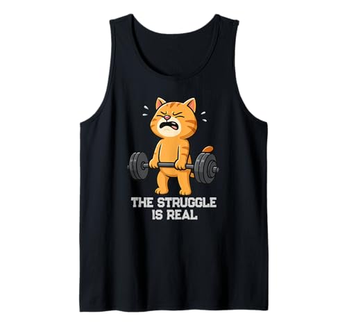 Der Kampf von Orange Cat Deadlift Gymratten ist echt beim Heben von Mama Papa Tank Top Der Kampf von Orange Cat Deadlift Gymratten ist echt beim Heben von Mama Papa Tank Top von DeadLiftAxis1