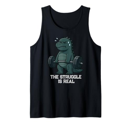 Dinosaurier Kreuzheben Gymrats Kampf ist echtes Heben Männer Frauen Tank Top von DeadLiftAxis1