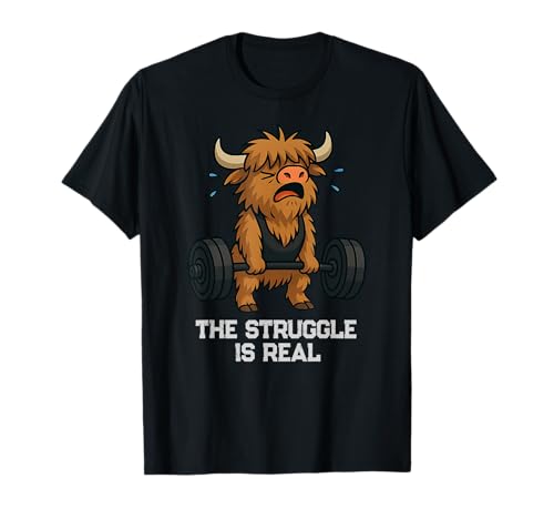 Highland Cow Gym Rat Deadlift Struggle ist echt für Männer und Frauen T-Shirt Highland Cow Gym Rat Deadlift Struggle ist echt für Männer und Frauen T-Shirt von DeadLiftAxis1