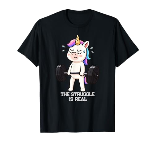 Unicorn Struggle is Real Lifting Deadlift Gymnastik für Herren und Damen T-Shirt Unicorn Struggle is Real Lifting Deadlift Gymnastik für Herren und Damen T-Shirt von DeadLiftAxis1