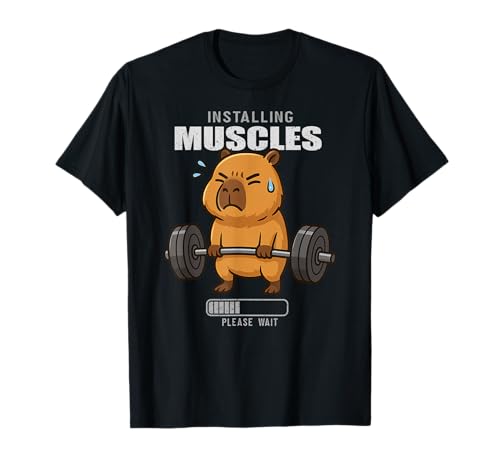 Capybara Kreuzheben Gymrat Installation Muskellifting Männer Frauen T-Shirt von DeadliftAxis1