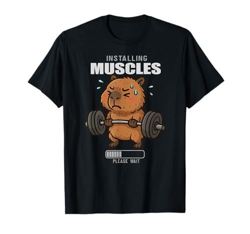 Capybara Kreuzheben Lifting Installing Muscle Gymrat Männer Frauen T-Shirt von DeadliftAxis1
