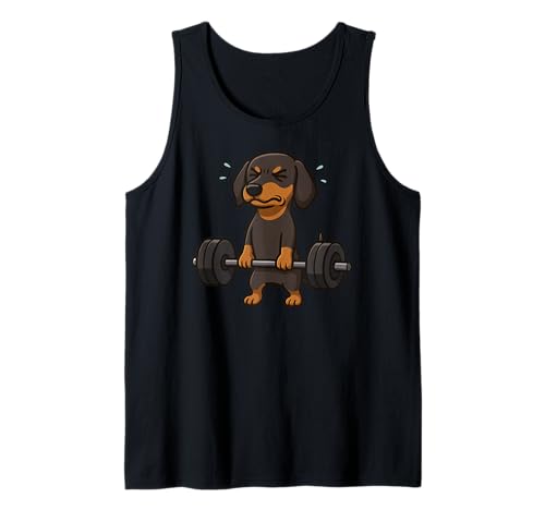 Dackel Kreuzheben Gym Ratte Tierliebhaber Heben Mama Papa Tank Top von DeadliftAxis1