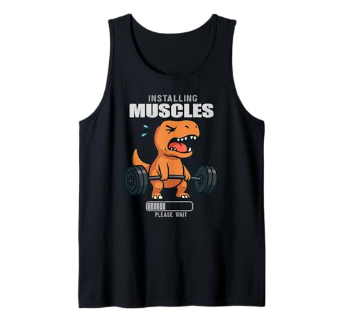 Dinosaurier Trex Gym Ratte Kreuzheben Installation Muskel Männer Frauen Tank Top von DeadliftAxis1