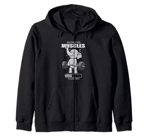 Elephant Gymrat Installing Muscle Lifting Deadlift Herren Damen Kapuzenjacke von DeadliftAxis1