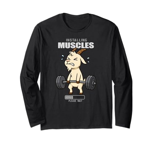 Goat Deadlift Gym Ratte Installing Muscle Lifting Herren Damen Langarmshirt von DeadliftAxis1