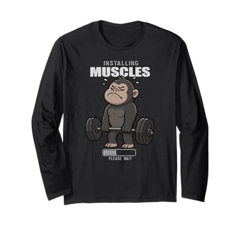 Gorilla Gym Ratte Installing Muscle Lifting Deadlift Herren Damen Langarmshirt von DeadliftAxis1
