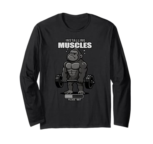 Gorilla Kreuzheben Gym Ratte Installation Muscle Lifting Männer Frauen Langarmshirt von DeadliftAxis1