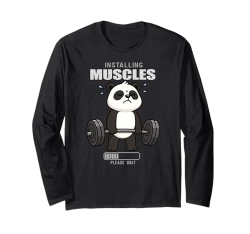 Panda Kreuzheben Gym Ratte Installation Muscle Lifting Männer Frauen Langarmshirt von DeadliftAxis1