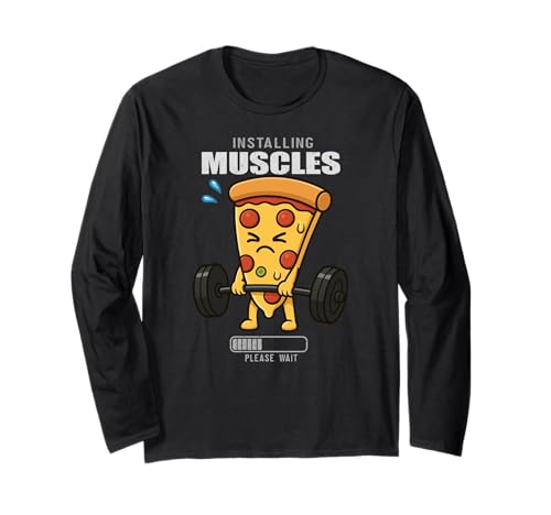 Pizza Kreuzheben Gym Ratte Installation Muscle Lifting Männer Frauen Langarmshirt von DeadliftAxis1