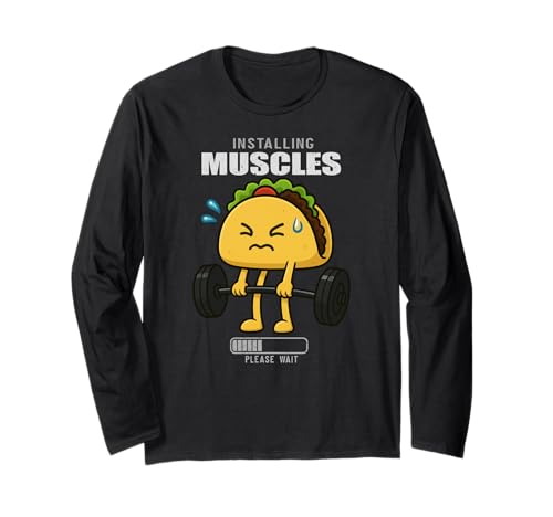 Tacos Kreuzheben Gym Ratte Installation Muscle Lifting Männer Frauen Langarmshirt von DeadliftAxis1