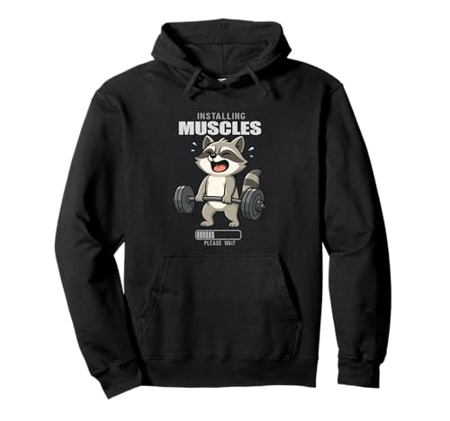 Waschbär Kreuzheben Gym Ratte Installation Muscle Lifting Männer Frauen Pullover Hoodie von DeadliftAxis1