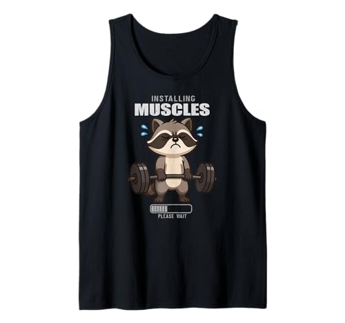 Waschbär Kreuzheben Gym Ratte Installation Muscle Lifting Männer Frauen Tank Top von DeadliftAxis1