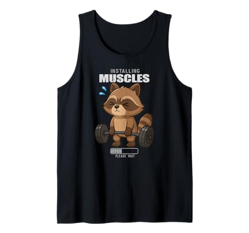 Waschbär Kreuzheben Gym Ratte Installation Muscle Lifting Männer Frauen Tank Top von DeadliftAxis1