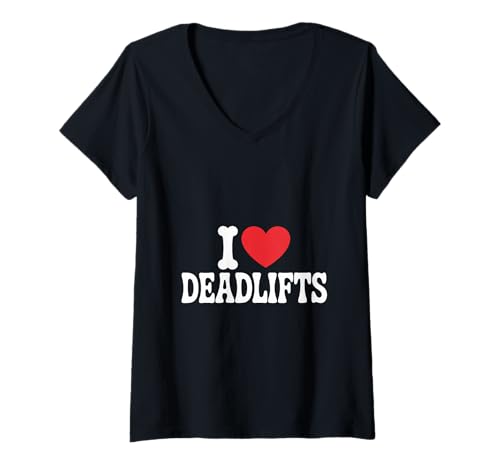 Damen Romantisches Gewichtheben I Love Kreuzheben Kreuzheben T-Shirt mit V-Ausschnitt Damen Romantisches Gewichtheben I Love Kreuzheben Kreuzheben T-Shirt mit V-Ausschnitt von Deadlifting Power Training Routine