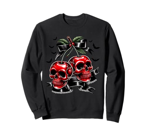 Damen Gothic-Top mit Totenkopf-Motiv, für Halloween, Kokette Sweatshirt Damen Gothic-Top mit Totenkopf-Motiv, für Halloween, Kokette Sweatshirt von Deadly Cherry Collective Apparel Co.
