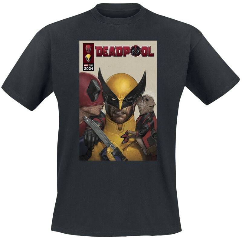 Deadpool 3 - Deadpool Kisses to Wolverine T-Shirt schwarz in M von Deadpool