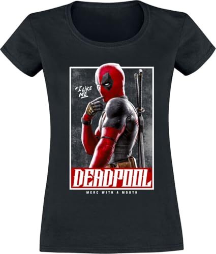 Deadpool 3 - I Like Me Frauen T-Shirt schwarz L 100% Baumwolle Fan-Merch, Filme von Deadpool