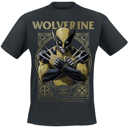 Deadpool 3 - Wolverine Männer T-Shirt schwarz M 100% Baumwolle Fan-Merch, Filme, Superhelden von Deadpool