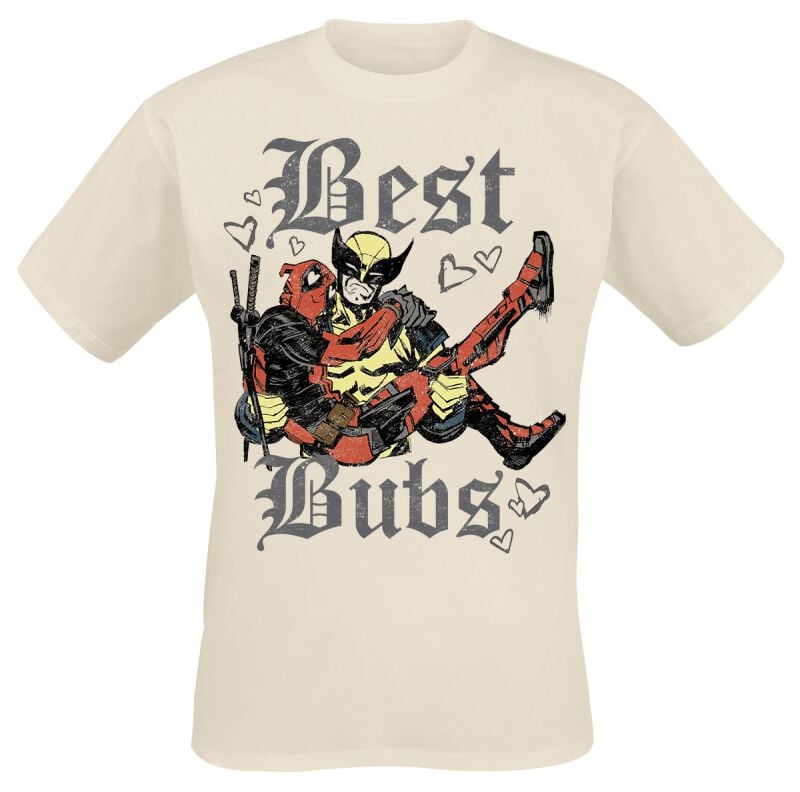 Deadpool - Marvel T-Shirt - Deadpool & Wolverine - Best Bubs - S bis XXL - für Männer - Größe S - creme  - Lizenzierter Fanartikel von Deadpool