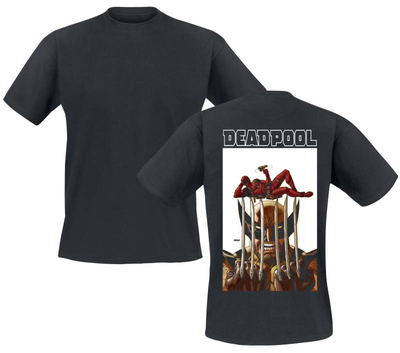 Deadpool - Marvel T-Shirt - Deadpool & Wolverine - Striking Pose - S bis XXL - für Männer - Größe XXL - schwarz  - Lizenzierter Fanartikel von Deadpool