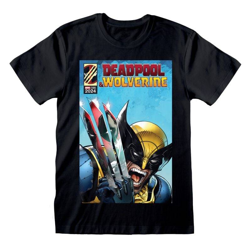 Deadpool - Marvel T-Shirt - Deadpool & Wolverine - Wolverine Reflection - S bis XL - für Männer - Größe L - schwarz  - Lizenzierter Fanartikel von Deadpool