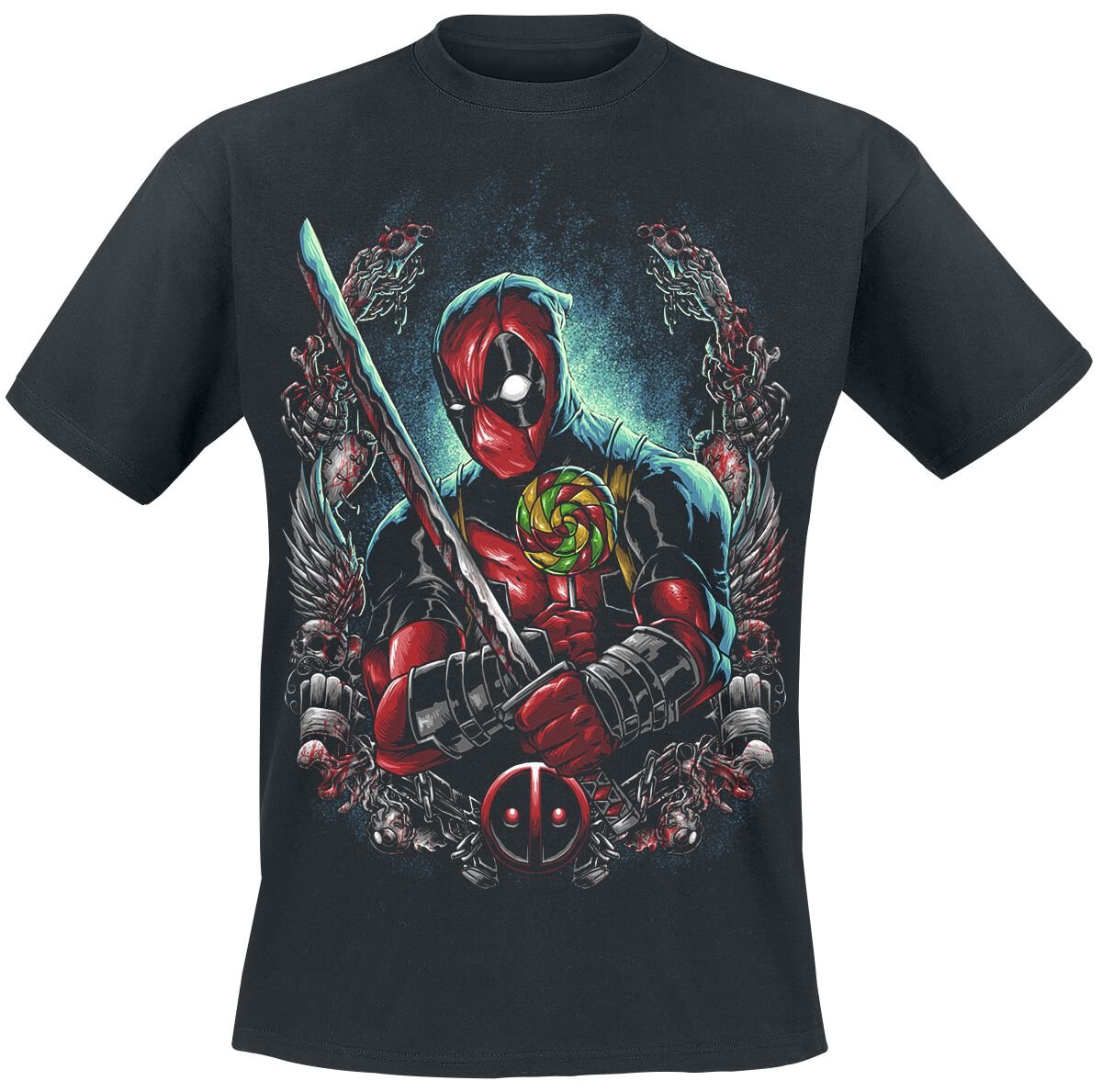 Deadpool - Marvel T-Shirt - Lollipop - XXL bis 3XL - für Männer - Größe XXL - schwarz  - Lizenzierter Fanartikel von Deadpool