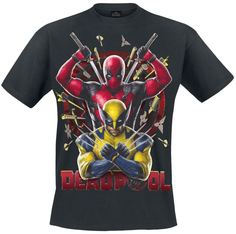 Deadpool - Marvel T-Shirt - Wolverine Bullseye - M bis XXL - für Männer - Größe M - schwarz  - Lizenzierter Fanartikel von Deadpool