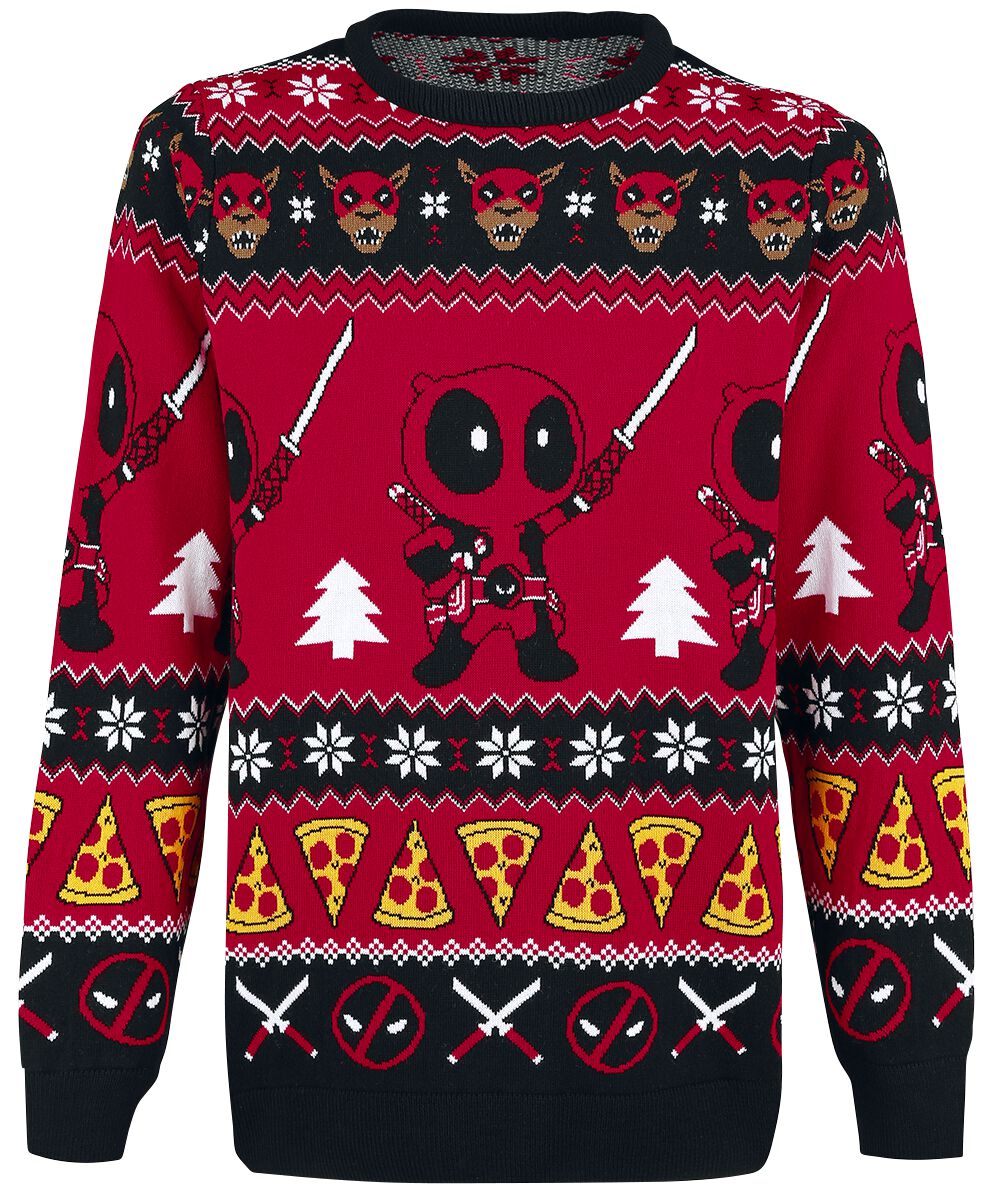 Deadpool - Marvel Weihnachtspullover - Wish You A Deadpool Christmas - M bis 3XL - für Männer - Größe L - multicolor  - Lizenzierter Fanartikel von Deadpool