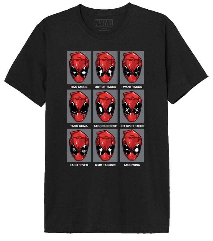 Deadpool Tacos Heads T-Shirt schwarz in XL von Deadpool