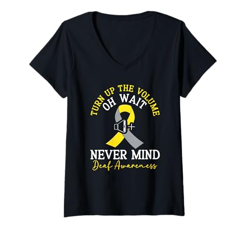 Damen Woche zur Sensibilisierung von Gehörlosen T-Shirt mit V-Ausschnitt Damen Woche zur Sensibilisierung von Gehörlosen T-Shirt mit V-Ausschnitt von Deaf Awareness Deafness Hearing Impaired