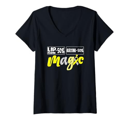 Damen Woche zur Sensibilisierung von Gehörlosen T-Shirt mit V-Ausschnitt Damen Woche zur Sensibilisierung von Gehörlosen T-Shirt mit V-Ausschnitt von Deaf Awareness Deafness Hearing Impaired