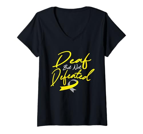 Damen Woche zur Sensibilisierung von Gehörlosen T-Shirt mit V-Ausschnitt Damen Woche zur Sensibilisierung von Gehörlosen T-Shirt mit V-Ausschnitt von Deaf Awareness Deafness Hearing Impaired