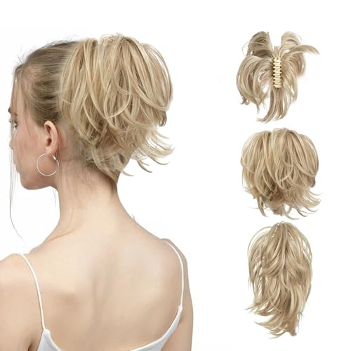 Deaguid Haarklammer für kurze Pferdeschwanz-Haarverlängerungen, natürliche synthetische Pferdeschwanz-Verlängerung, Klauen-Clip, Pferdeschwanz-Haarverlängerungen für Frauen (Farbe 1) von Deaguid