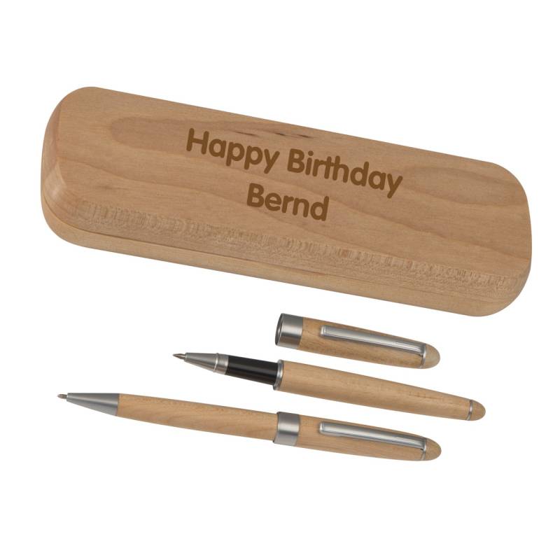 Schreibset Indianapolis aus Holz mit Gravur von Deaktiviert - wird nachbestellt