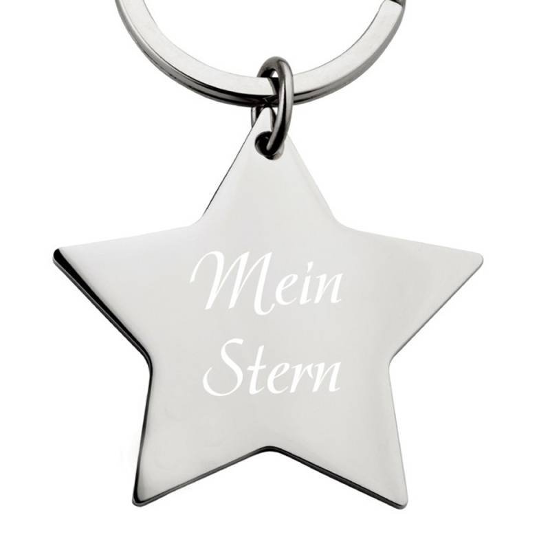 Edelstahl-Schlüsselanhänger mit Gravur Stern von Deaktiviert