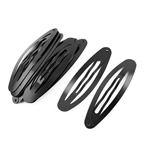 DealMux Mädchen ovale Form Frisur Bendy Snap-Haar-Klipp-Haarspangen Haarnadeln 6.8cm Lange 10pcs Schwarz von DealMux
