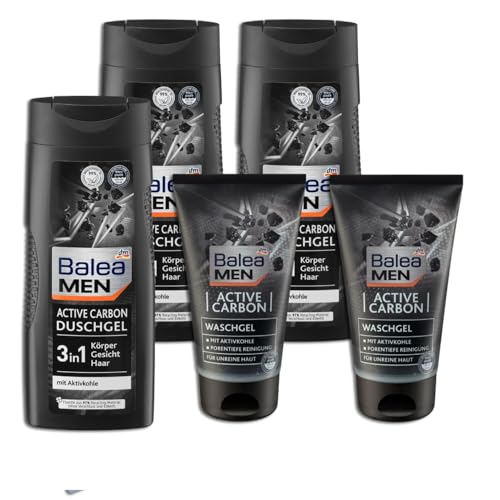 6er Set: Waschgel Active Carbon, 2x150 ml entfernt abgestorbene Hautschuppen, Schmutz und überschüssigen Talg - Duschgel, 3x300 ml - 1 x Duftkerze im Glas 6er Set: Waschgel Active Carbon, 2x150 ml entfernt abgestorbene Hautschuppen, Schmutz und überschüssigen Talg - Duschgel, 3x300 ml - 1 x Duftkerze im Glas von DealStory