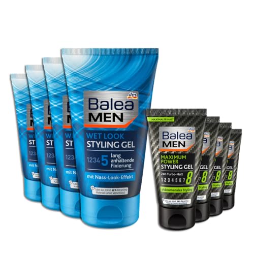 Balea MEN 8er Set: 4 x Haargel Maximum Power Styling Reisegröße, 4 x 30 ml Sehr Starker Halt 4 x Haargel Wet Look, 150 ml, Langanhaltende Fixierung Balea MEN 8er Set: 4 x Haargel Maximum Power Styling Reisegröße, 4 x 30 ml Sehr Starker Halt 4 x Haargel Wet Look, 150 ml, Langanhaltende Fixierung von DealStory