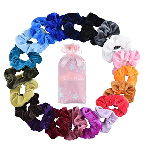 20 Stücke Scrunchies Samt, Bunte Haargummis Elastische Haarbänder Gummibänder für Mädchen Damen Pferdeschwanz Haarschmuck von Willingood