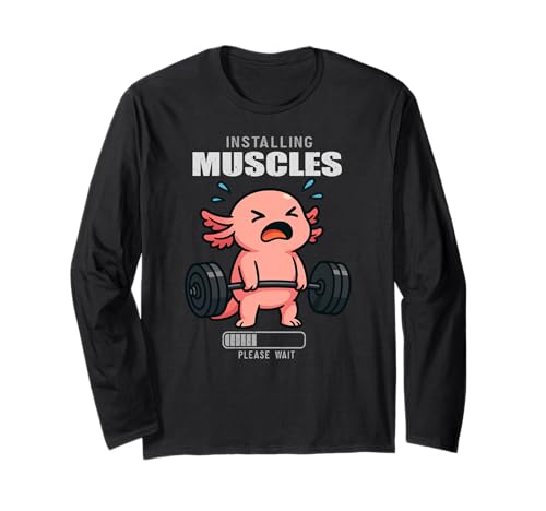 Axolotl Kreuzheben Gym Ratte Installation Muscle Lifting Männer Frauen Langarmshirt von DealiftAxis1