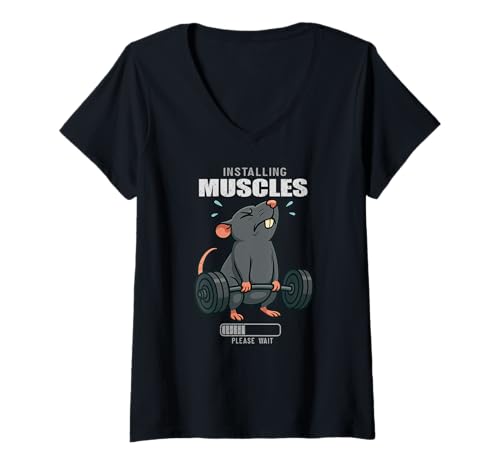 Damen Ratte Kreuzheben Installation Muscle Lifting Gymrats Männer Frauen T-Shirt mit V-Ausschnitt von DealiftAxis1
