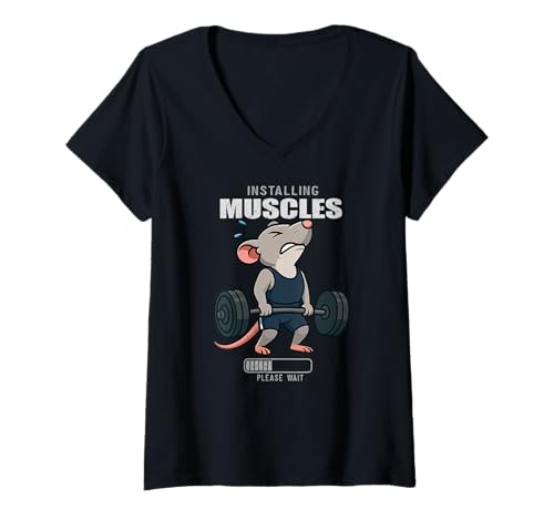 Damen Ratten Kreuzheben Gymrats Installation Muscle Lifting Männer Frauen T-Shirt mit V-Ausschnitt Damen Ratten Kreuzheben Gymrats Installation Muscle Lifting Männer Frauen T-Shirt mit V-Ausschnitt von DealiftAxis1
