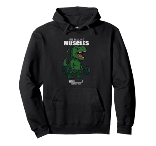 Dinosaurier Trex Kreuzheben Gym Ratte Installation Muskel Männer Frauen Pullover Hoodie von DealiftAxis1