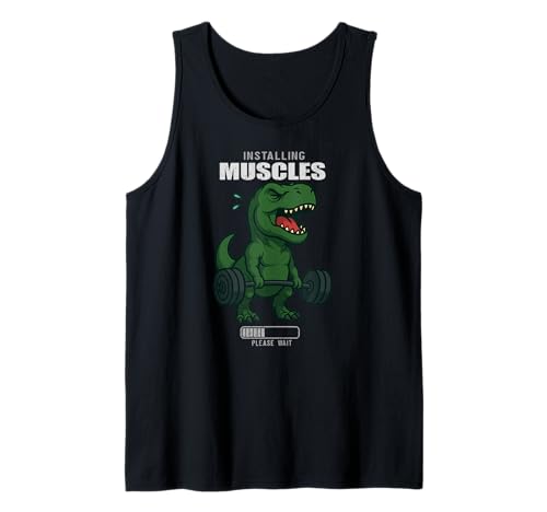 Dinosaurier Trex Kreuzheben Gym Ratte Installation Muskel Männer Frauen Tank Top von DealiftAxis1