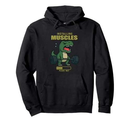 Dinosaurier Trex Kreuzheben Installation Muskel Gym Ratte Männer Frauen Pullover Hoodie von DealiftAxis1