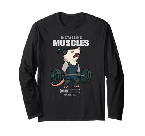 Opossum Kreuzheben Gym Ratte Installation Muscle Lifting Männer Frauen Langarmshirt von DealiftAxis1