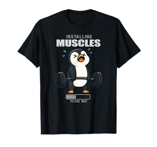 Pinguin Kreuzheben Gym Ratte Installation Muscle Lifting Männer Frauen T-Shirt von DeadliftAxis1